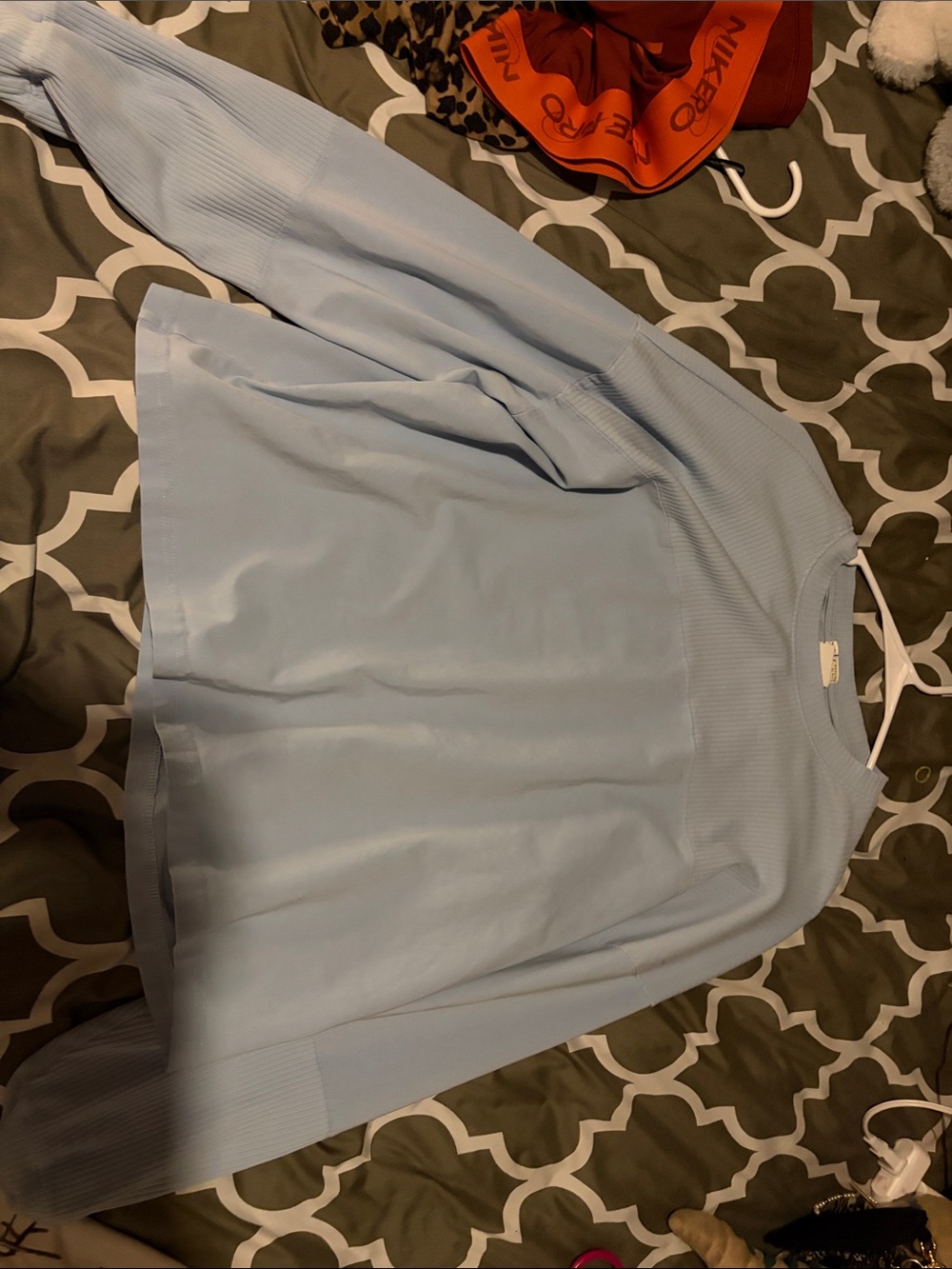 aerie Light Blue Ribbed Crewneck Sweater